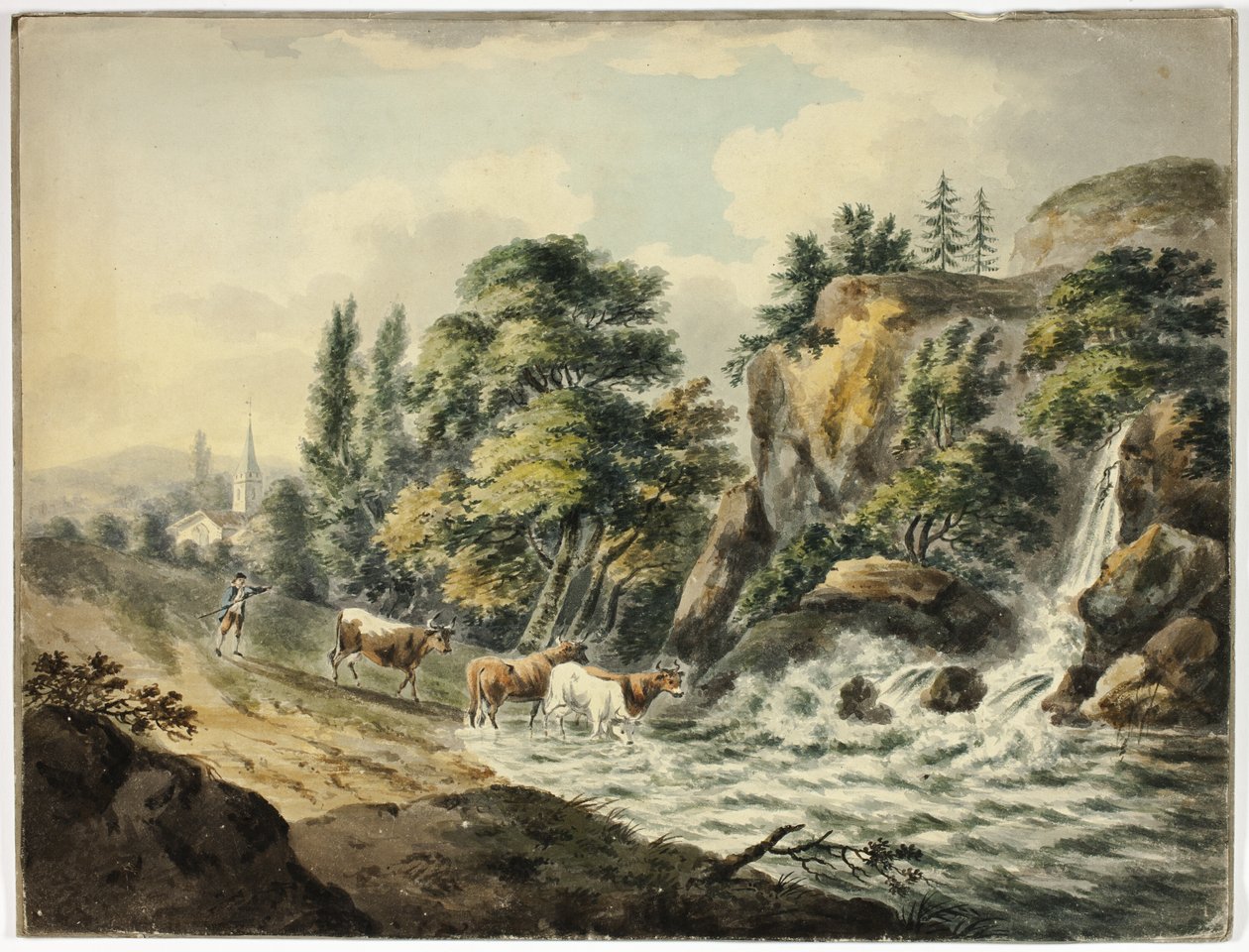 Mandria di mucche portata al fiume da Unknown artist