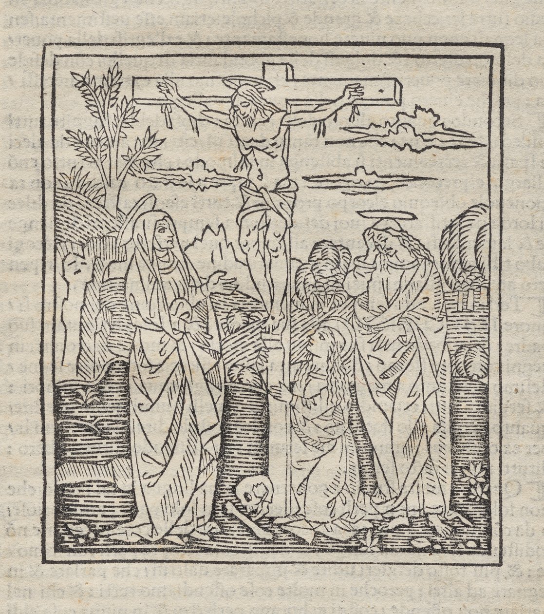 Crocifissione; pubblicato in Operette: Regola a tutti religiosi, Trattato del sacramento e dei misteri della Messa, Ragola del ben vivere da Unknown artist