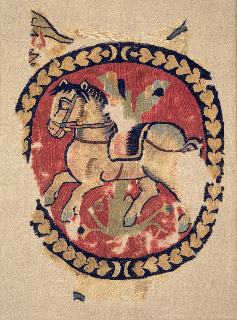 Frammento di tenda con cavallo al galoppo da Unknown artist