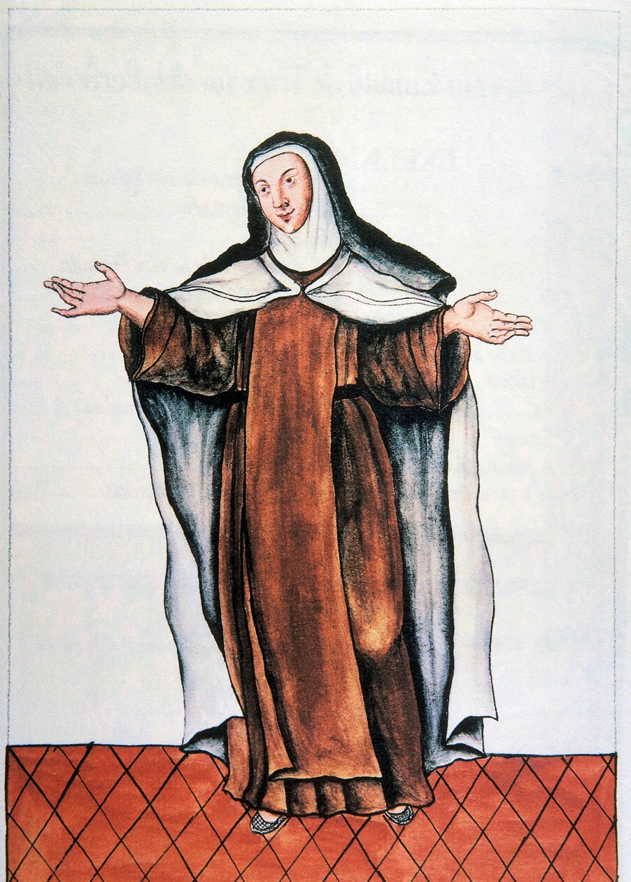 Vita quotidiana e costumi del Perù: "Carmelitana scalza" Acquerello tratto dal libro "Trujillo del Peru" di Baltasar Martinez Companon y Bajanda, vescovo di Trujillo (1782-1785). XVIII secolo Madrid. Biblioteca del Palacio Real da Unknown artist