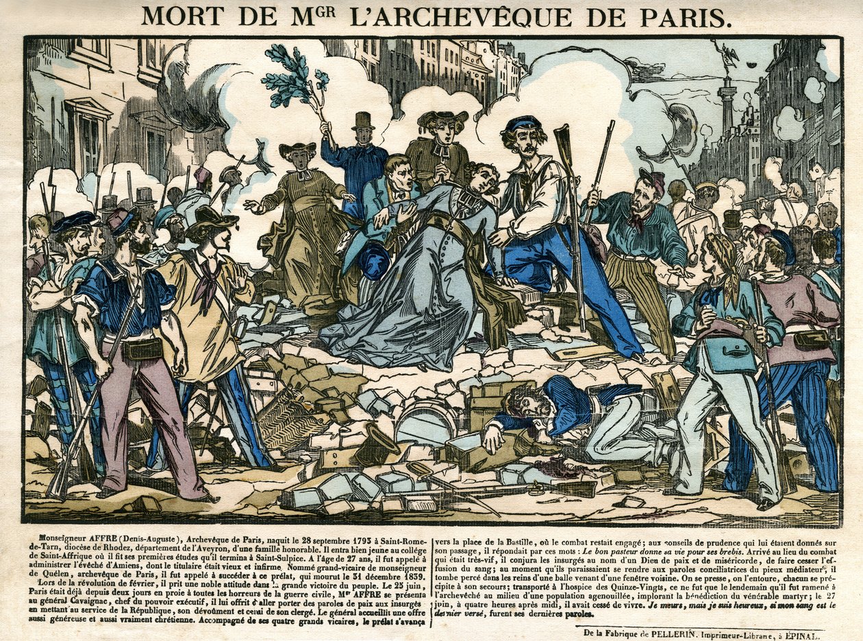 Morte di Denis Auguste Affre, arcivescovo di Parigi da Unknown artist