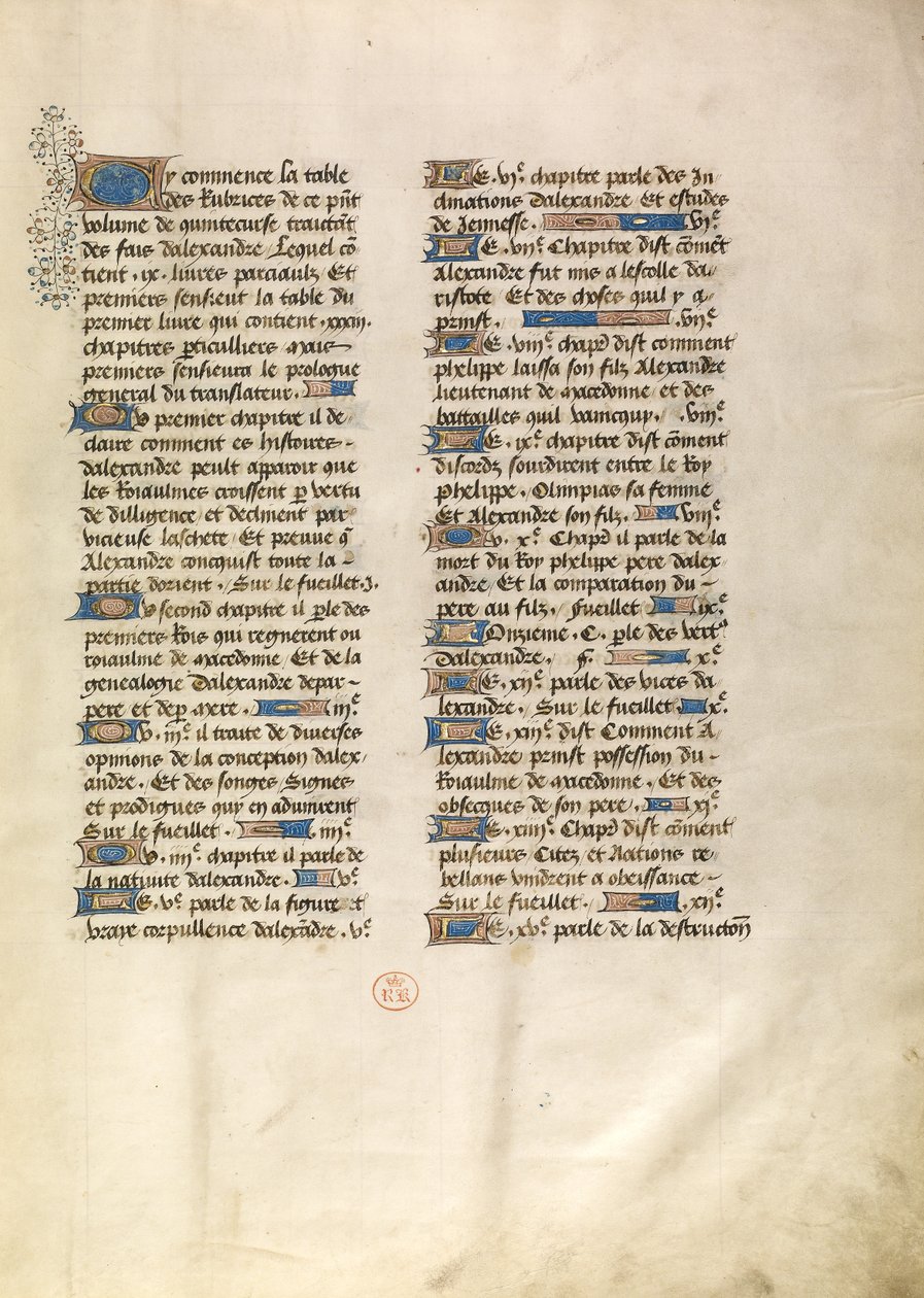Pagina di testo decorata da Unknown artist