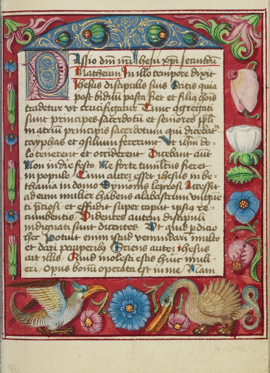 Pagina di testo decorata da Unknown artist