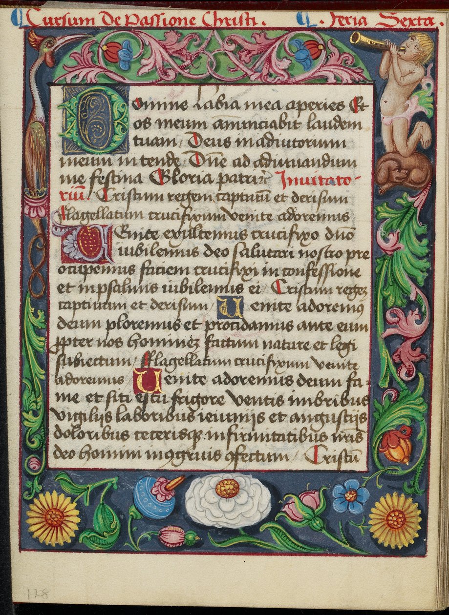 Pagina di testo decorata da Unknown artist