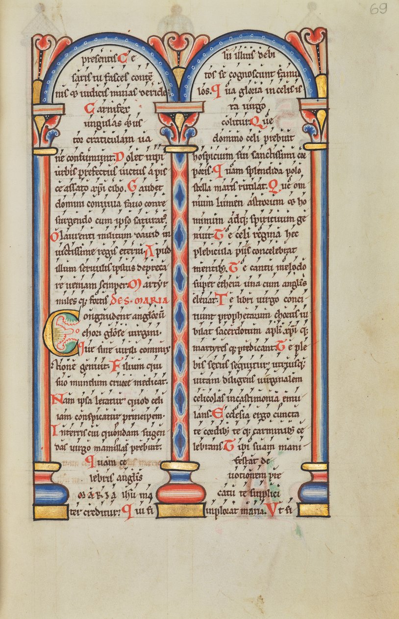 Pagina di testo decorata da Unknown artist