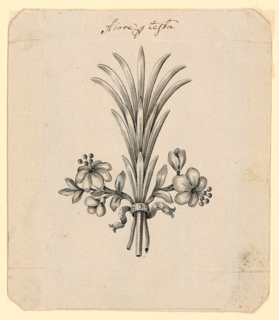 Progetto per fiori come acconciatura da Unknown artist