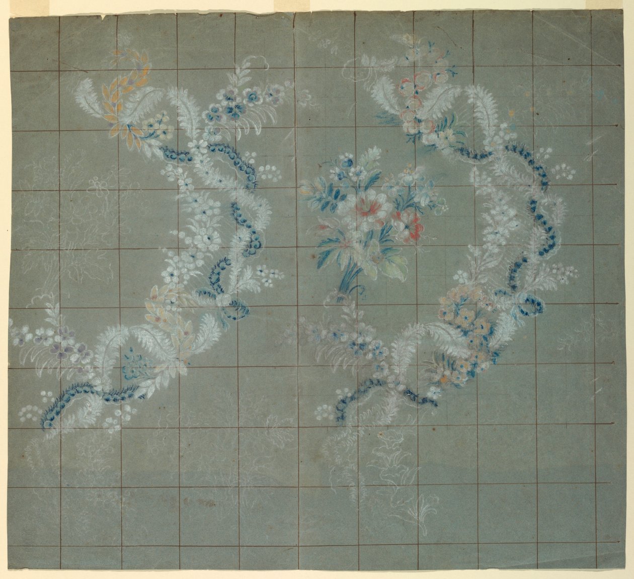 Disegno per broccato di seta da Unknown artist