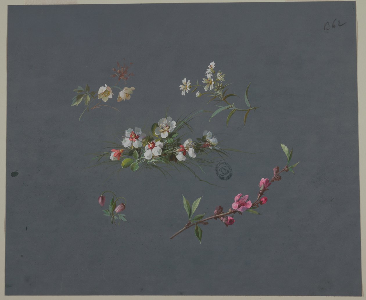 Progetto per Carta da Parati e Tessuti: Fiori da Unknown artist