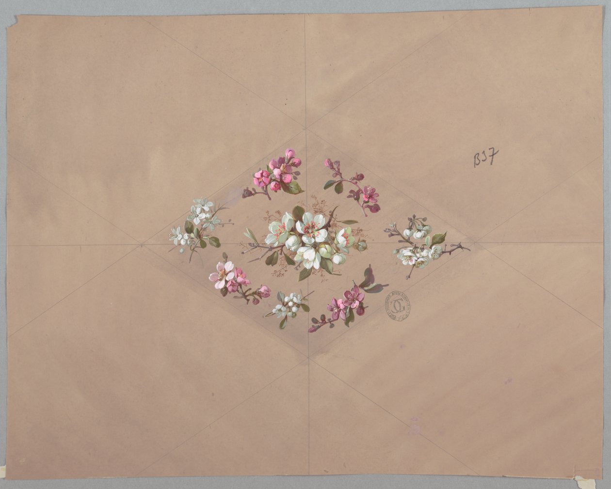 Design per carta da parati e tessuti: Fiori da Unknown artist
