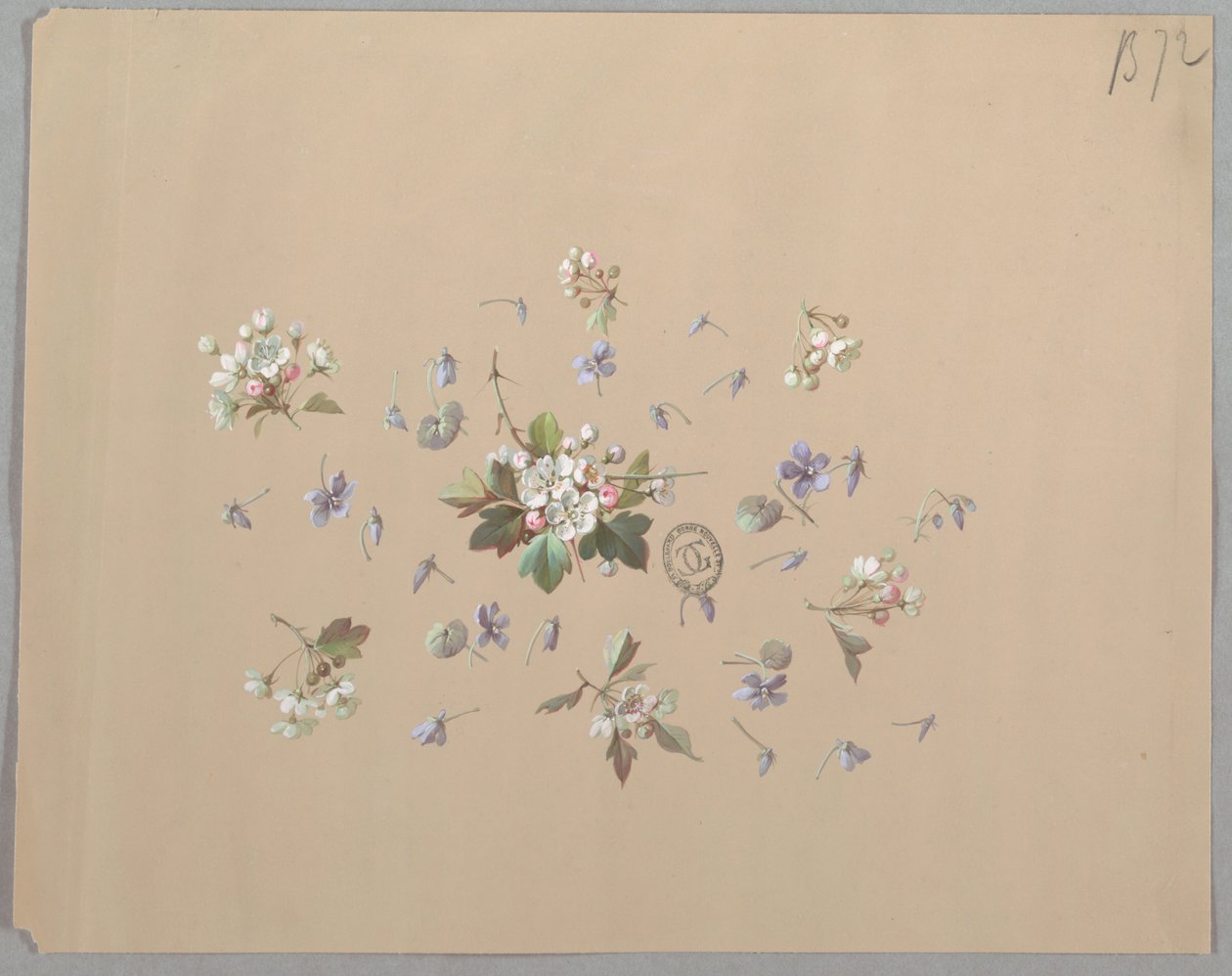 Design per carta da parati e tessuti: Fiori da Unknown artist