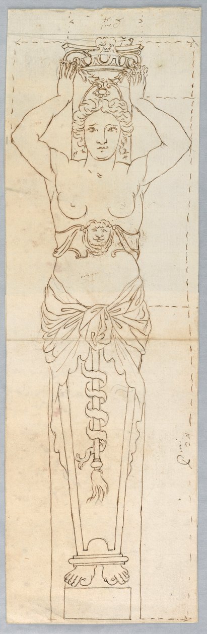 Disegno per una cariatide da Unknown artist
