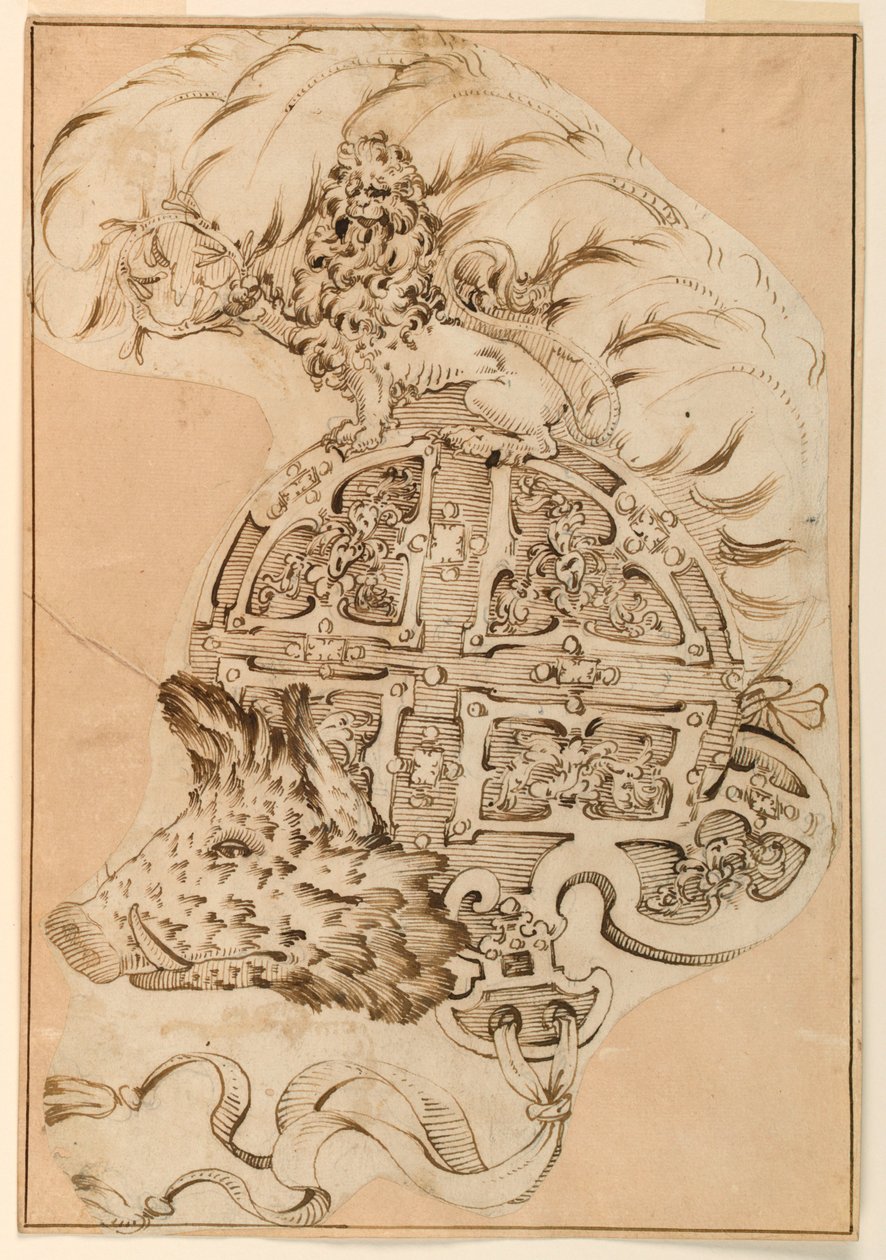 Progetto per un elmo decorativo da Unknown artist