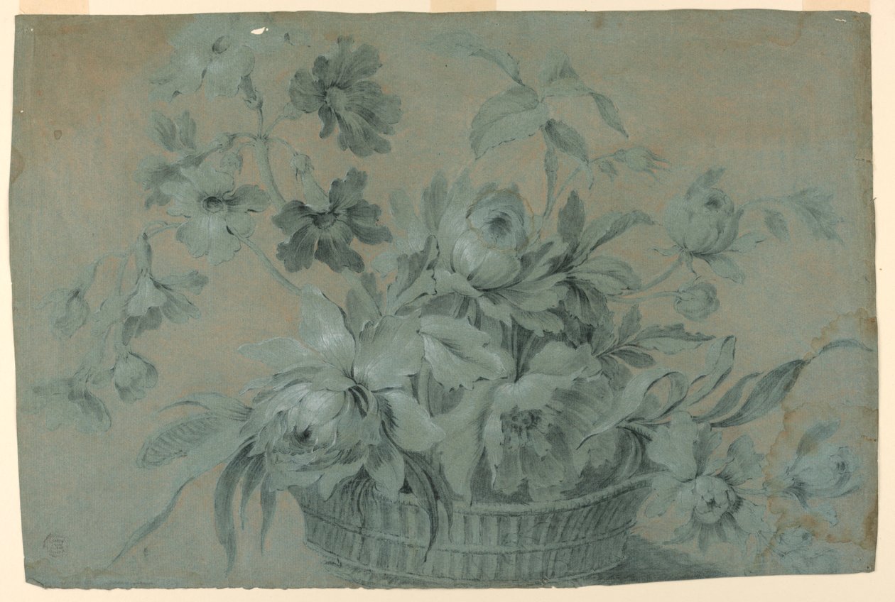 Progetto per un motivo di cesto di fiori da Unknown artist