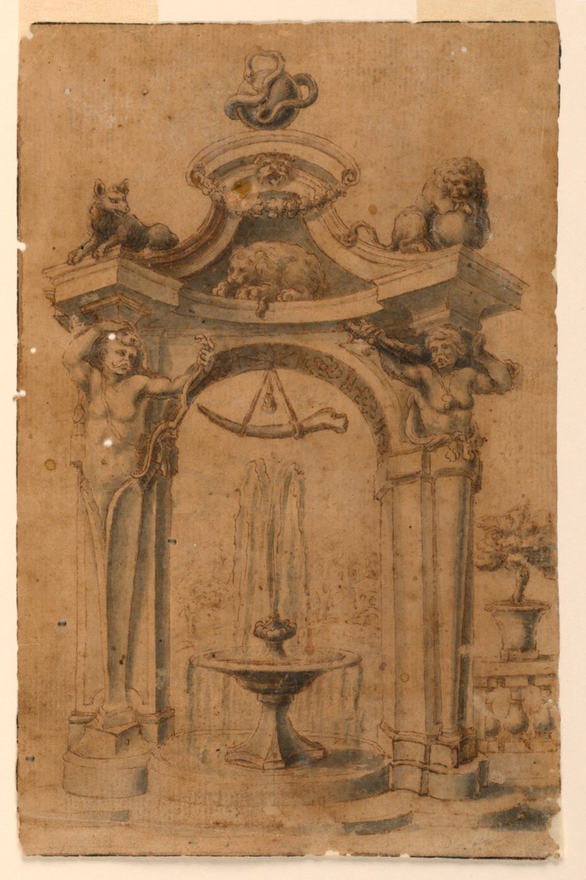 Progetto per una fontana da giardino da Unknown artist