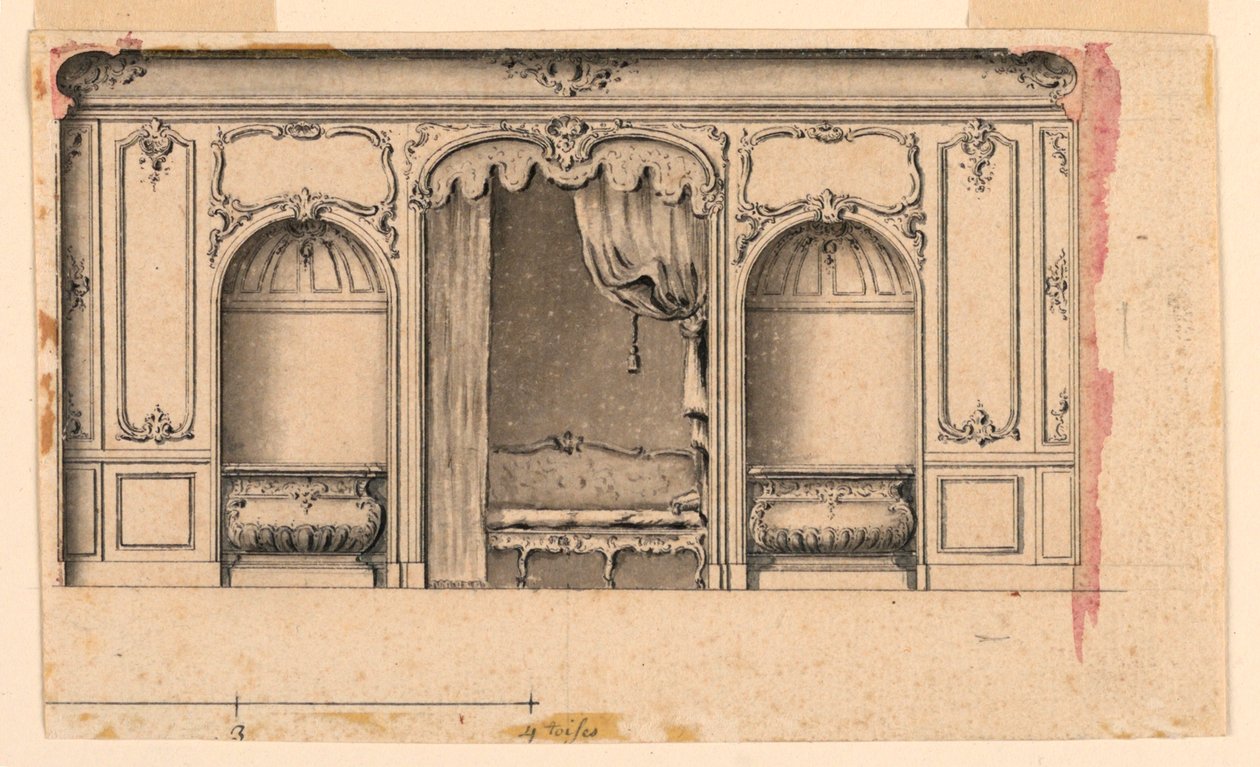 Progetto per una parete del salone da Unknown artist