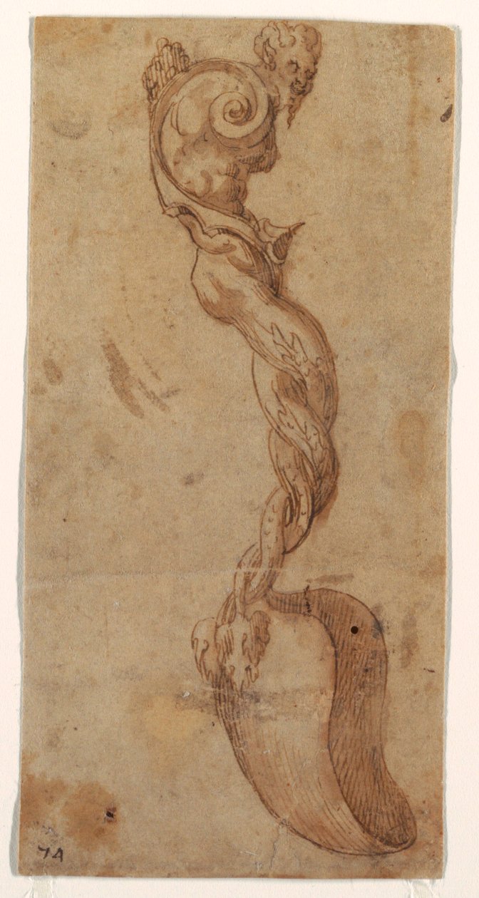 Disegno per un cucchiaio da portata da Unknown artist