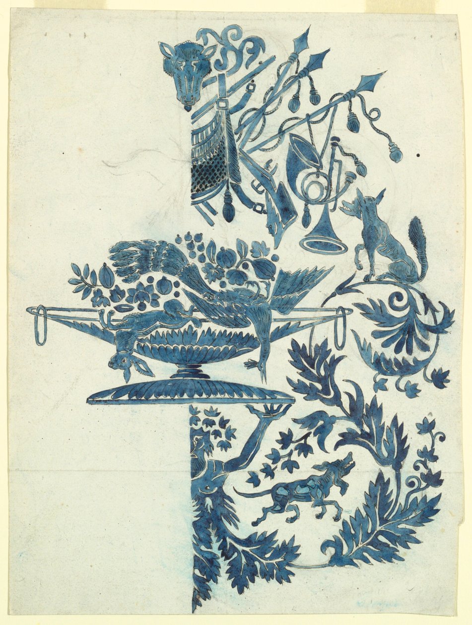 Disegno per un damasco di seta da Unknown artist