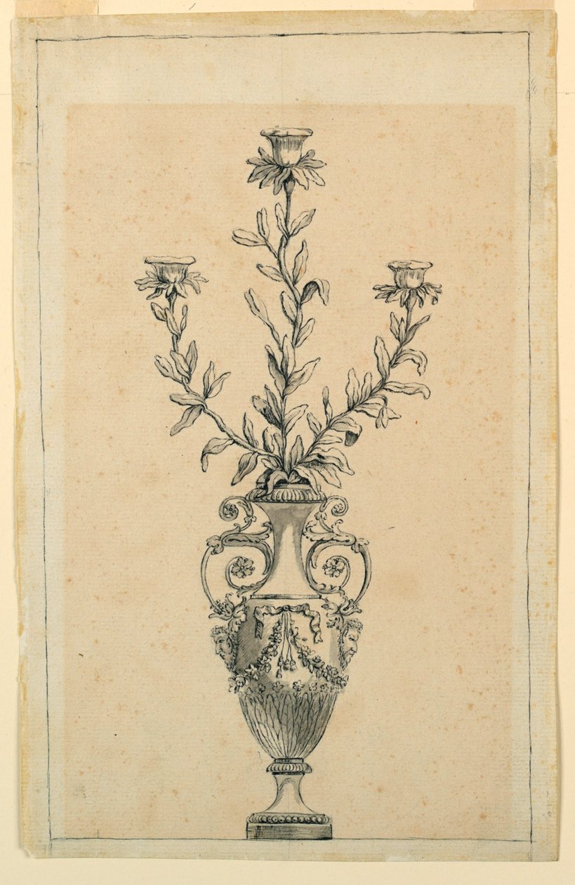 Progetto per un candelabro da Unknown artist