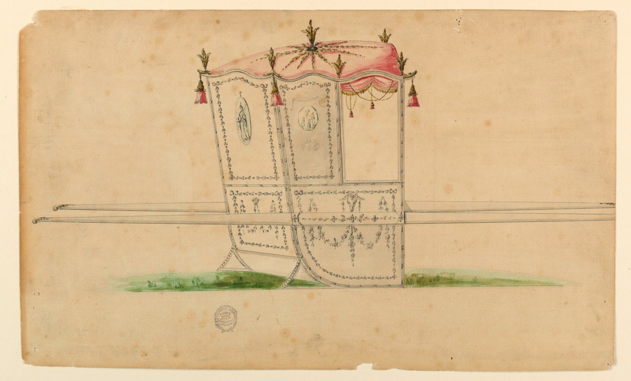 Progetto per una sedia a portantina da Unknown artist