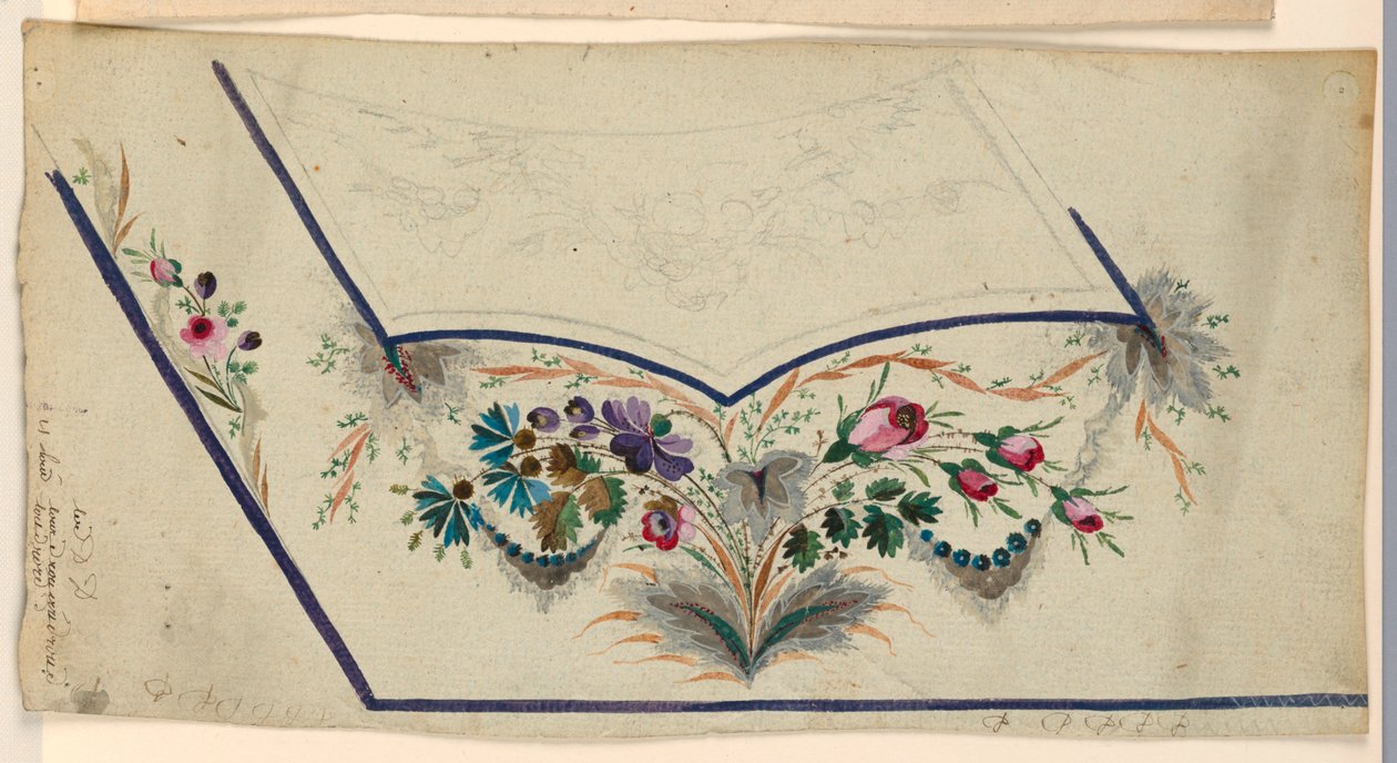 Design per il ricamo di un panciotto da uomo da Unknown artist