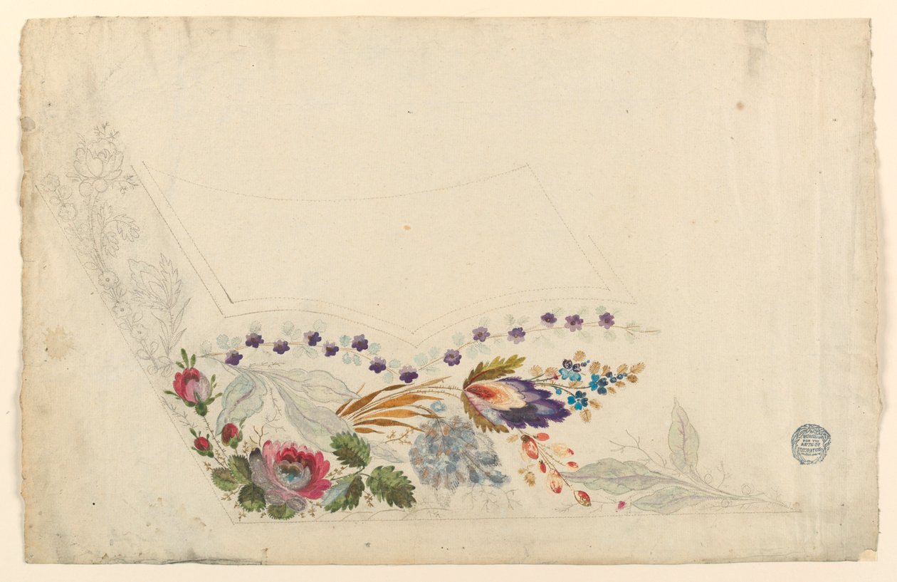 Disegno per il ricamo di un panciotto da uomo da Unknown artist