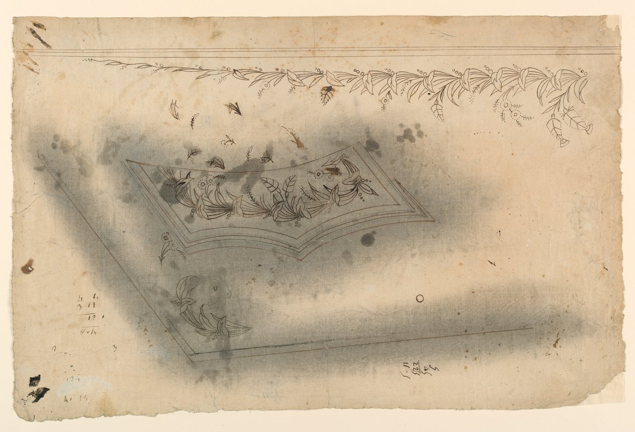 Progetto per il ricamo di un panciotto da uomo da Unknown artist