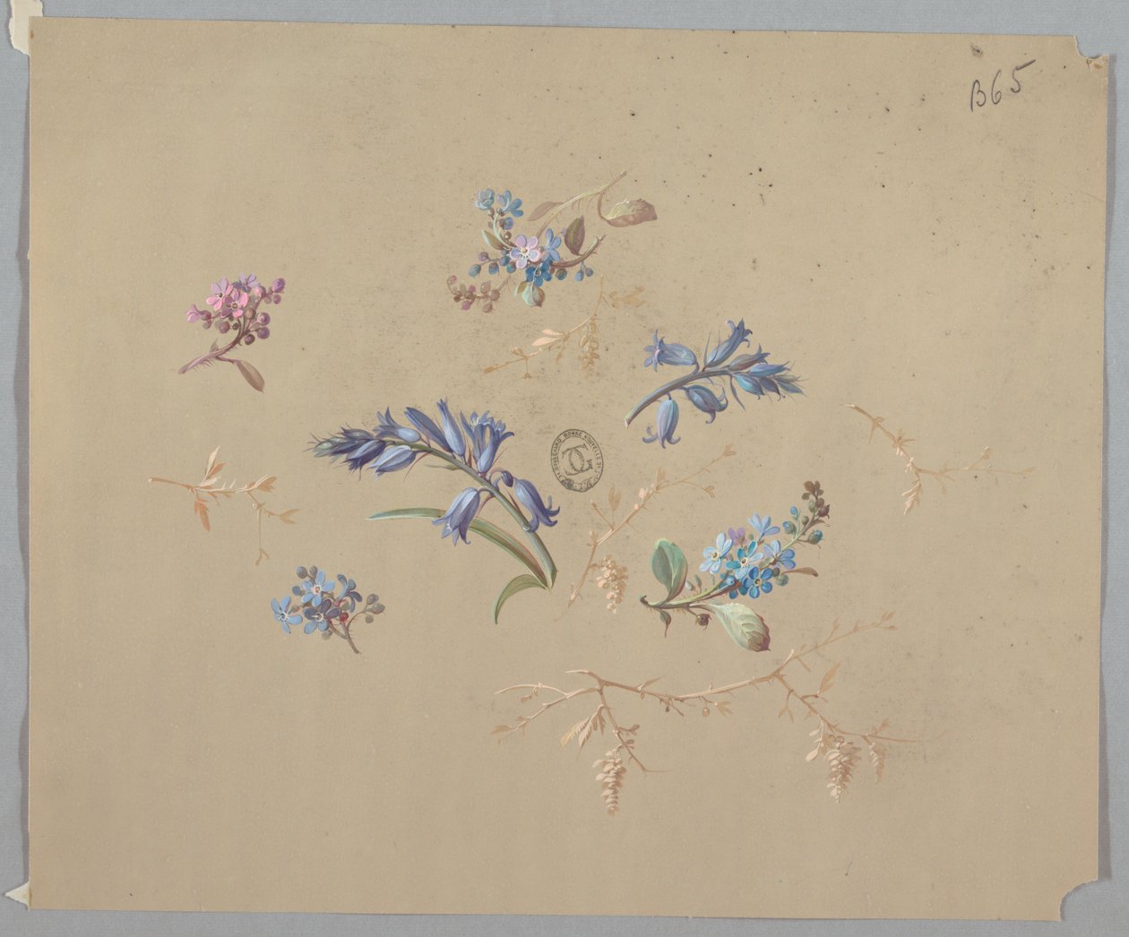 Disegni per carta da parati e tessuti: Fiori da Unknown artist