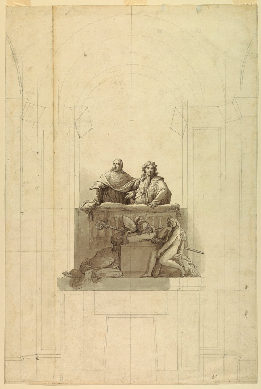 Vista dettagliata delle tre figure da Unknown artist