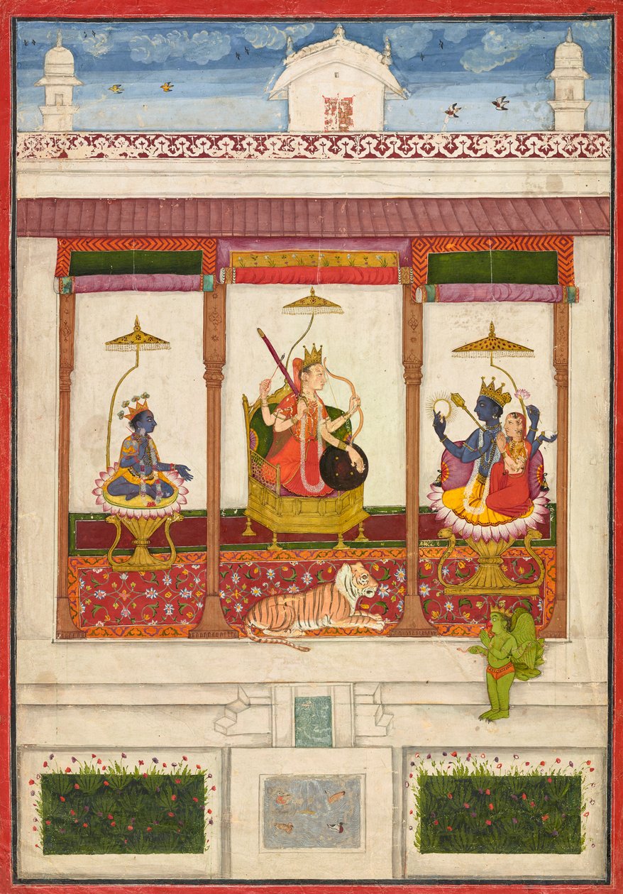 Devi con Krishna e Vishnu in un Palazzo da Unknown artist