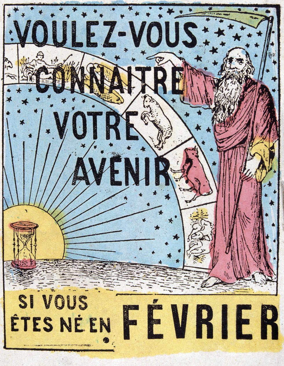 Vuoi conoscere il tuo futuro? : Nostradamus. Etichetta pubblicitaria astrologica del XIX secolo da Unknown artist