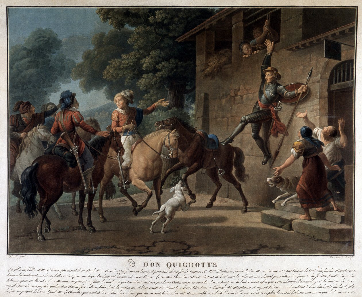 Don Chisciotte a cavallo con la sua lancia da Unknown artist