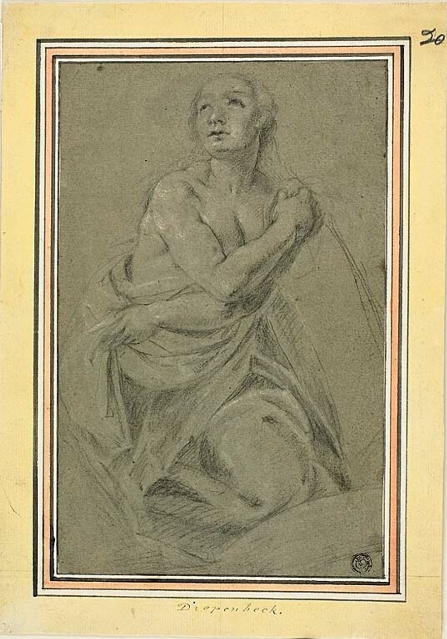 Nudo femminile inginocchiato da Unknown artist
