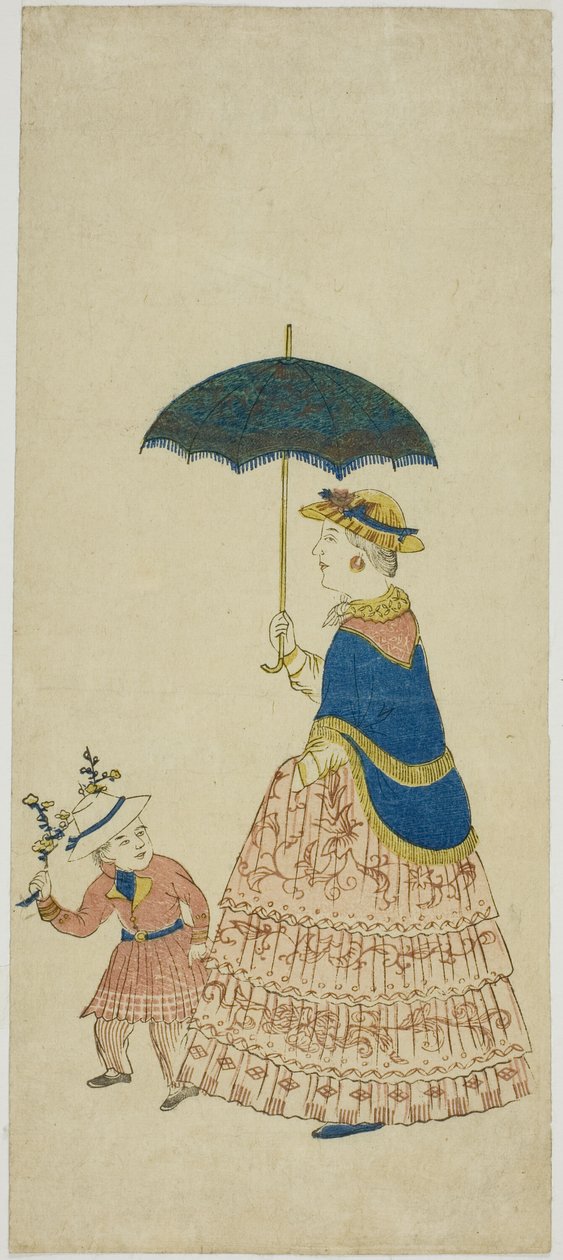 Signora olandese con ombrellino e bambino 阿蘭陀婦人と子供 (Orando fujin to kodo mo) da Unknown artist