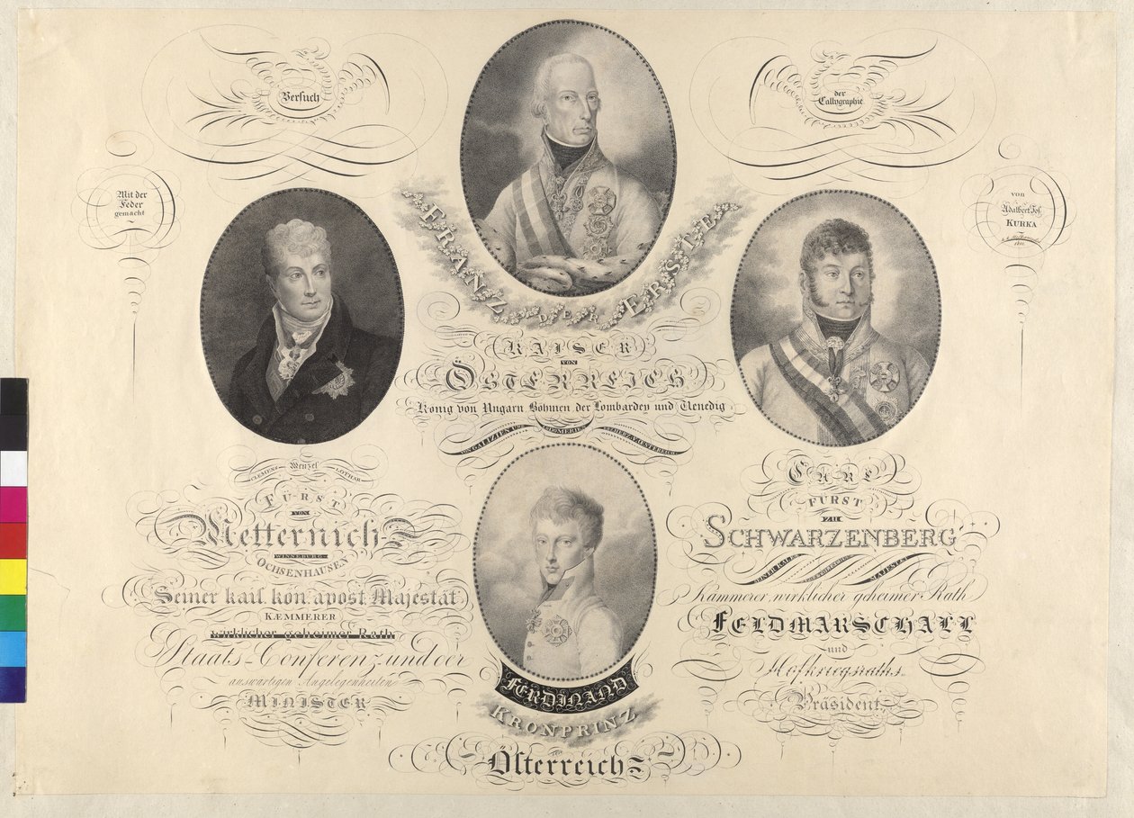 Imperatore Francesco I e altri da Unknown artist