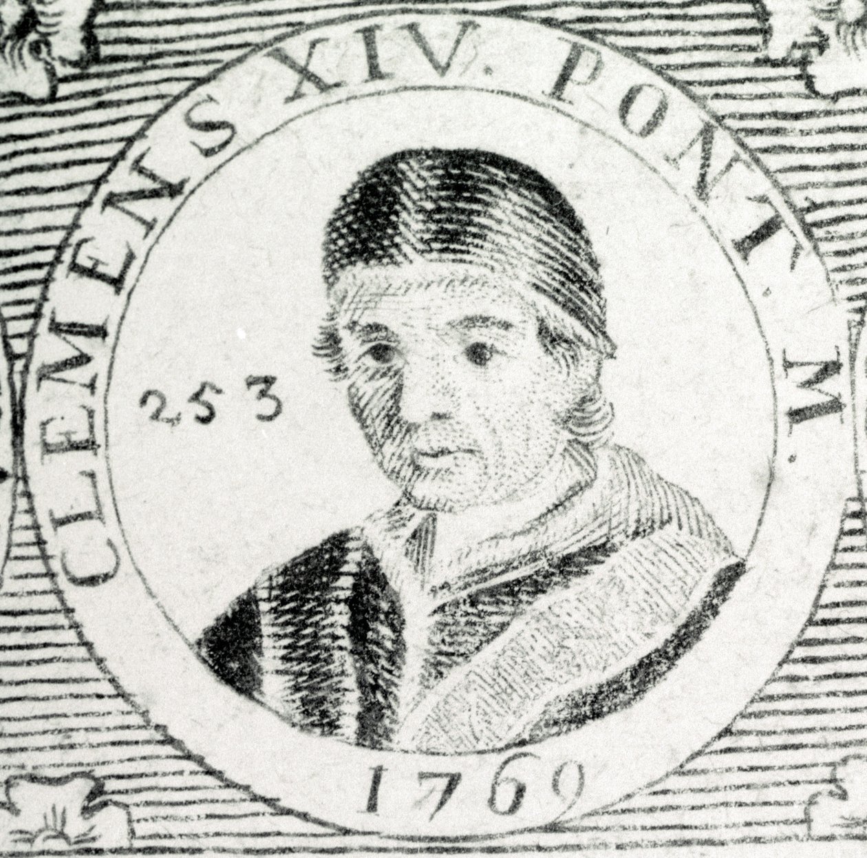 Incisione di Papa Clemente XIV (1705 - 1774). da Unknown artist