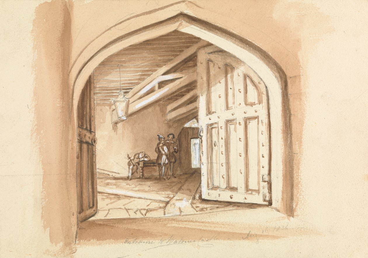 Ingresso al Castello di Walmer; schizzi di porte da Unknown artist