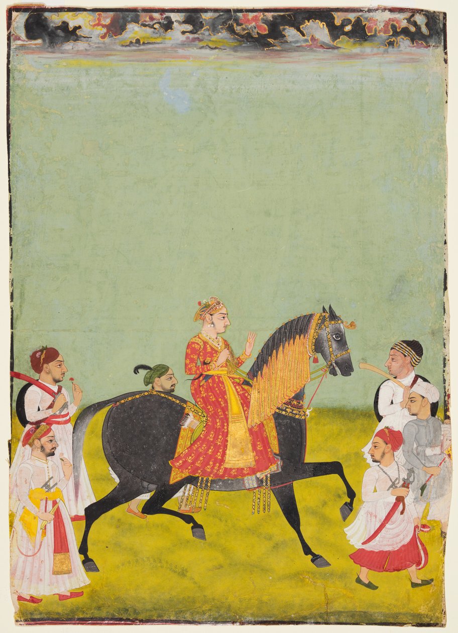 Ritratto equestre di Maharana Raj Singh II di Mewar (r. 1755-62) da Unknown artist