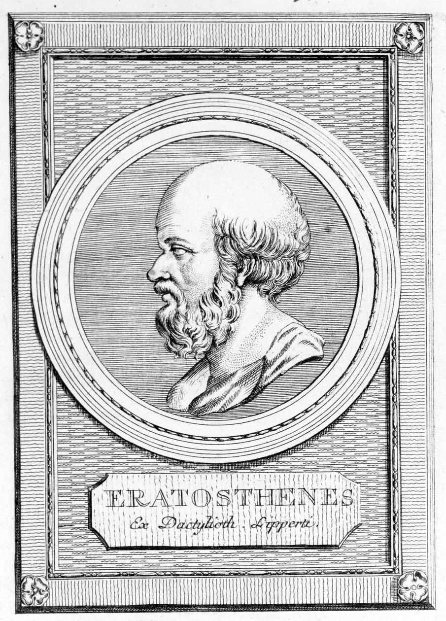 Eratostene (275 a.C. - 195 a.C.) matematico, astronomo, geografo e poeta. Ritratto da 