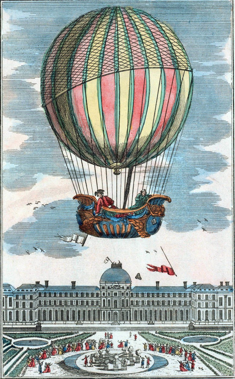 Esperimento del globo aerostatico di Mr. Charles e Robert al Giardino delle Tuileries il 1 dicembre 1783. da Unknown artist