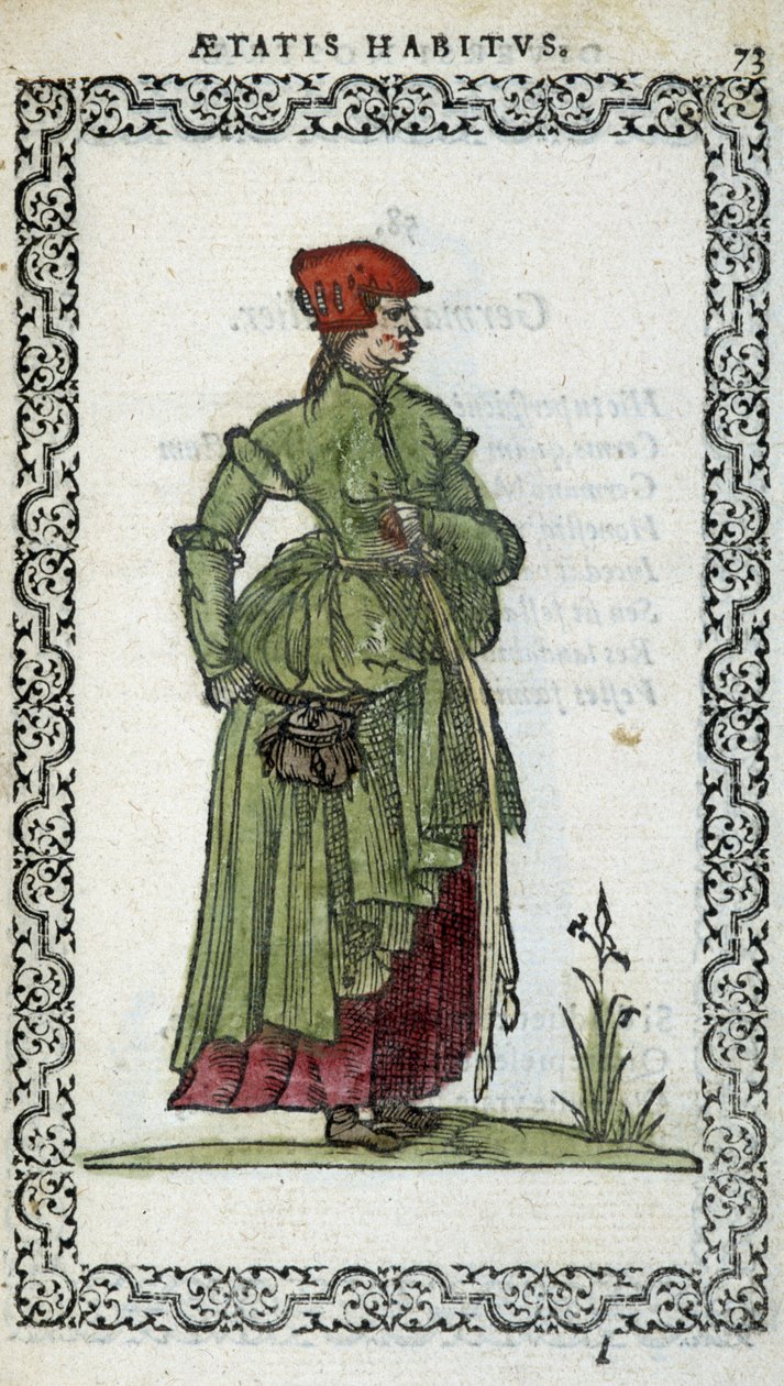 Donna fiamminga - in "Habits et effigies" di Jean Sulperius da Unknown artist