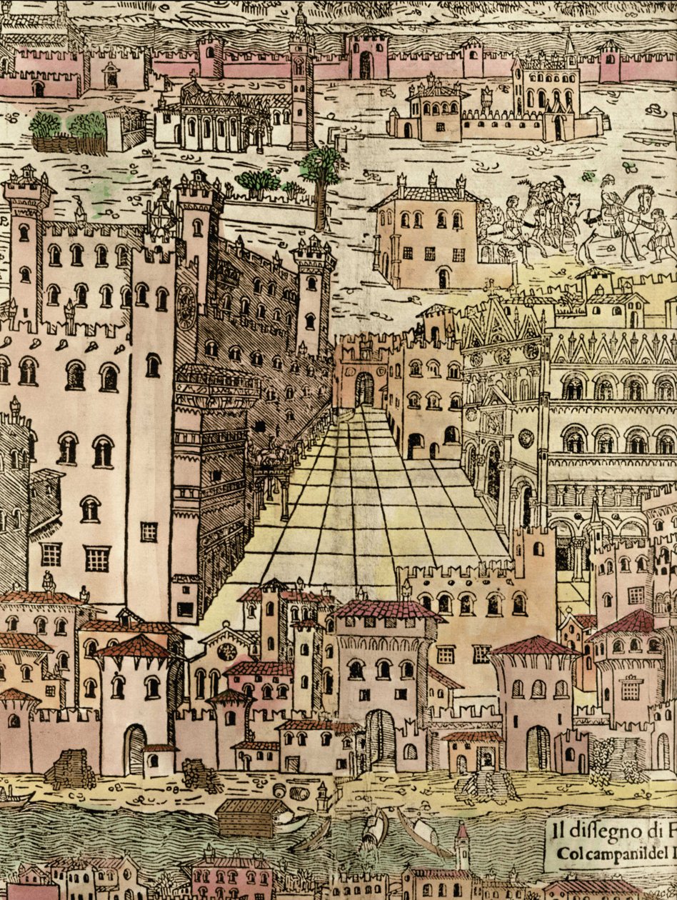 Ferrara: vista della città (dettaglio) da Unknown artist