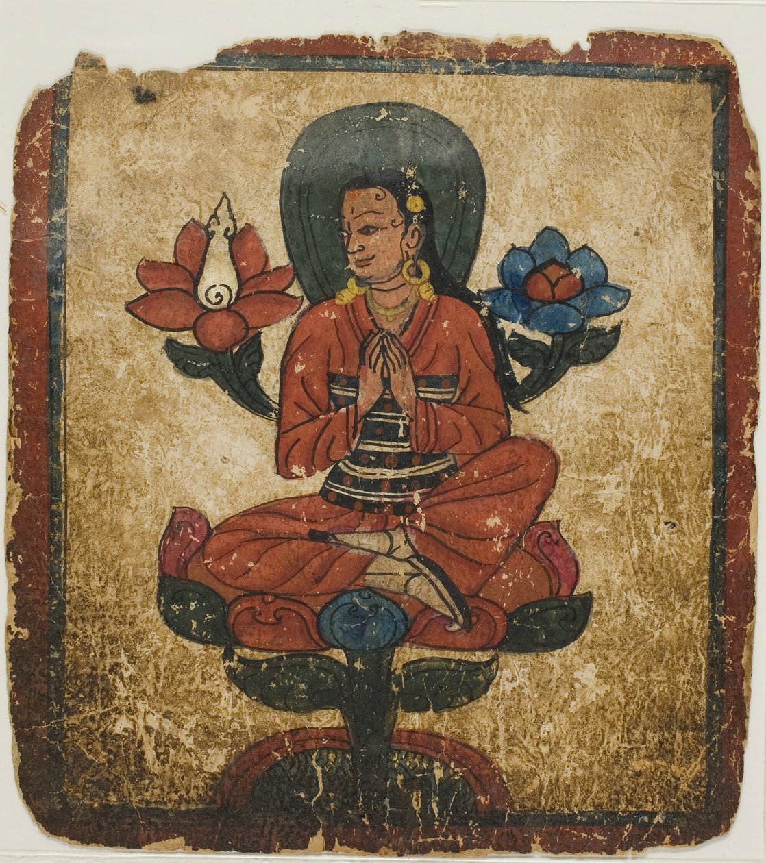 Figura seduta sul loto, da un set di carte iniziatiche (Tsakali) da Unknown artist
