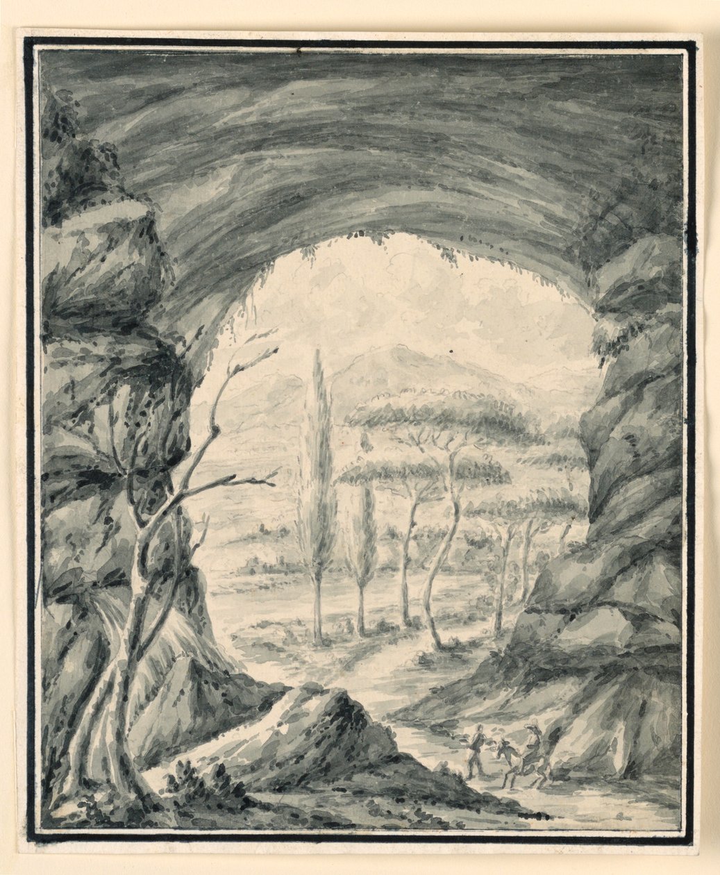 Figure su un passaggio roccioso da Unknown artist
