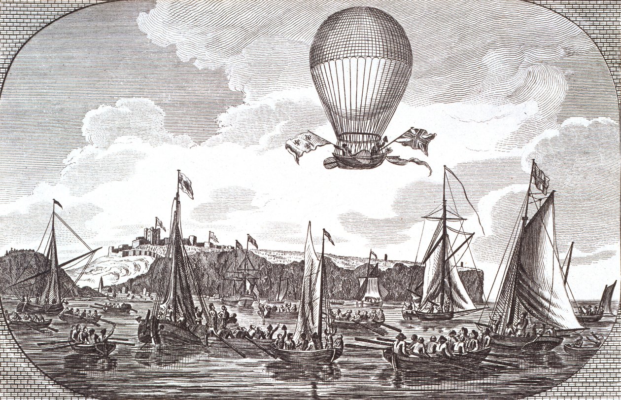 Prima traversata aerea del Canale della Manica da Unknown artist