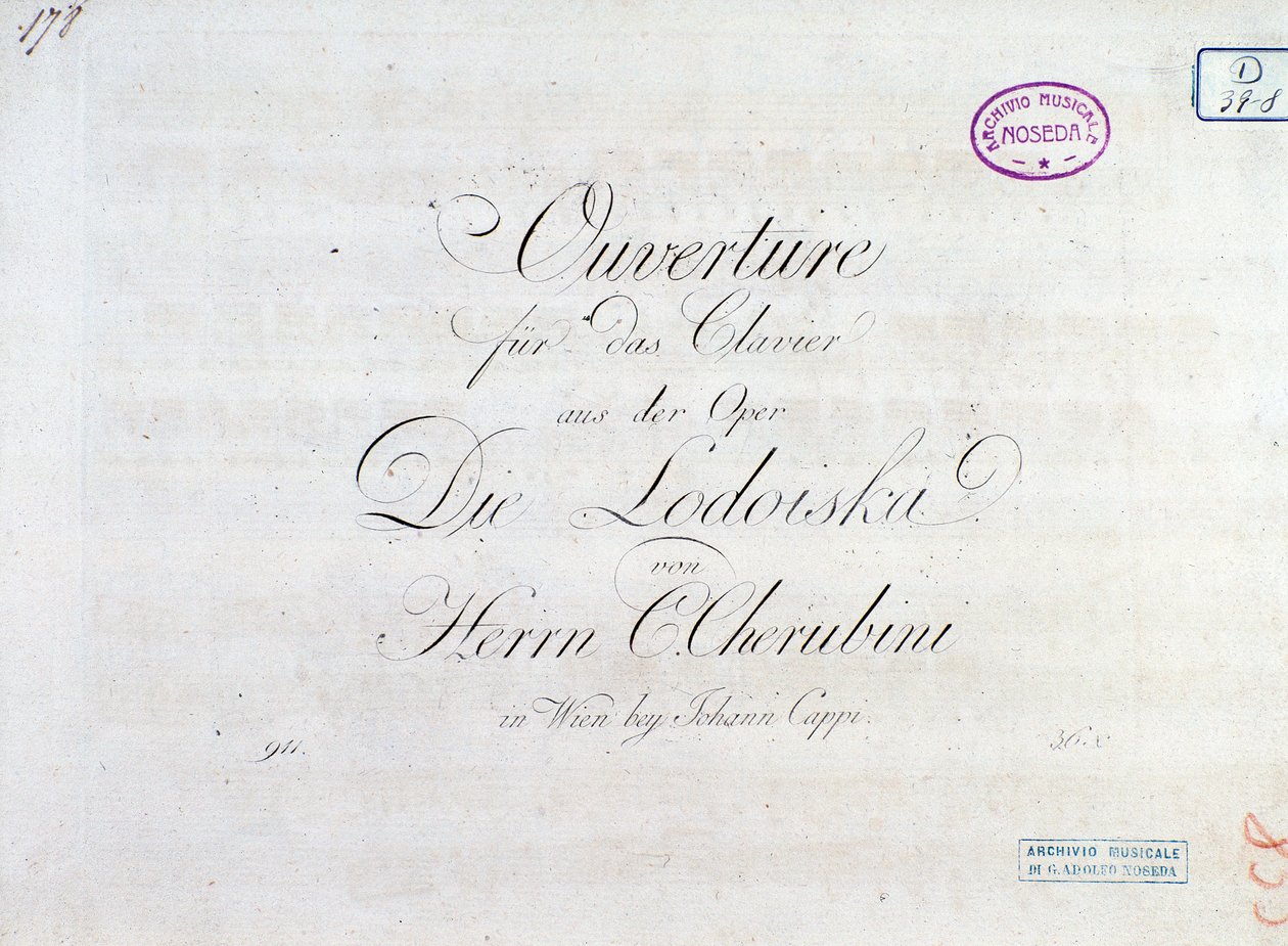 Prima pagina della partitura musicale dell