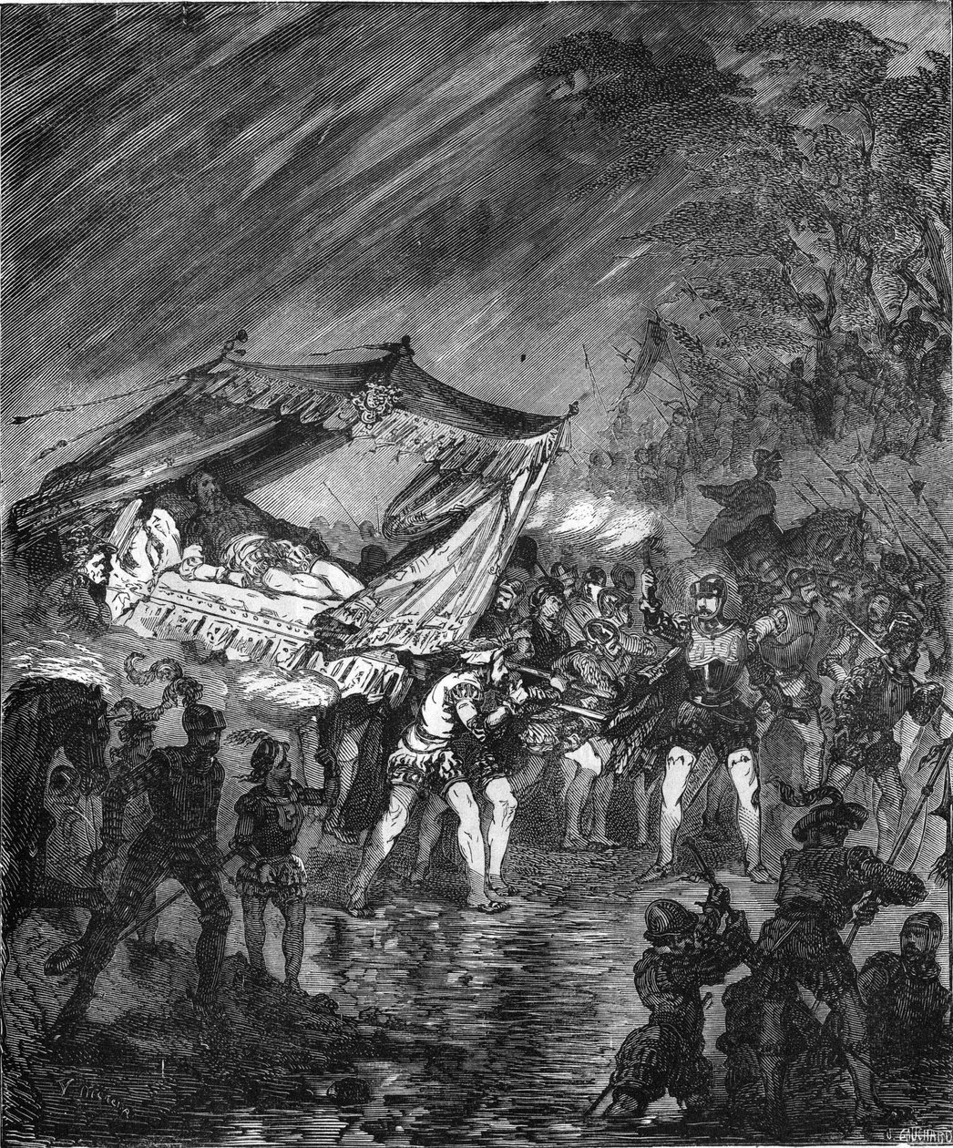 Fuga di Carlo V (1500-1558) a Innsbruck in Germania (1552) da Unknown artist