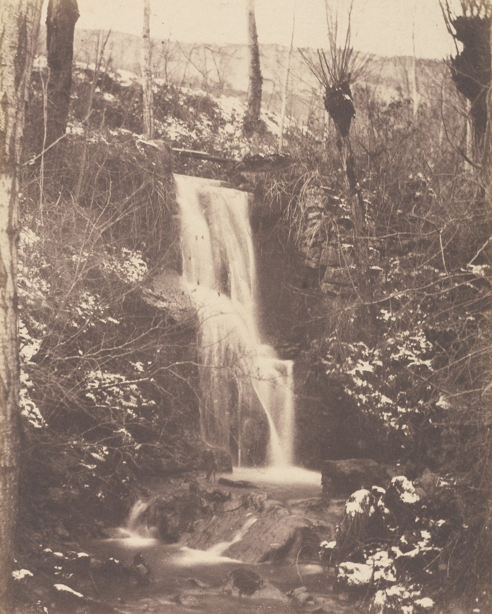 [Scena di foresta con cascata e ruscello] da Unknown artist