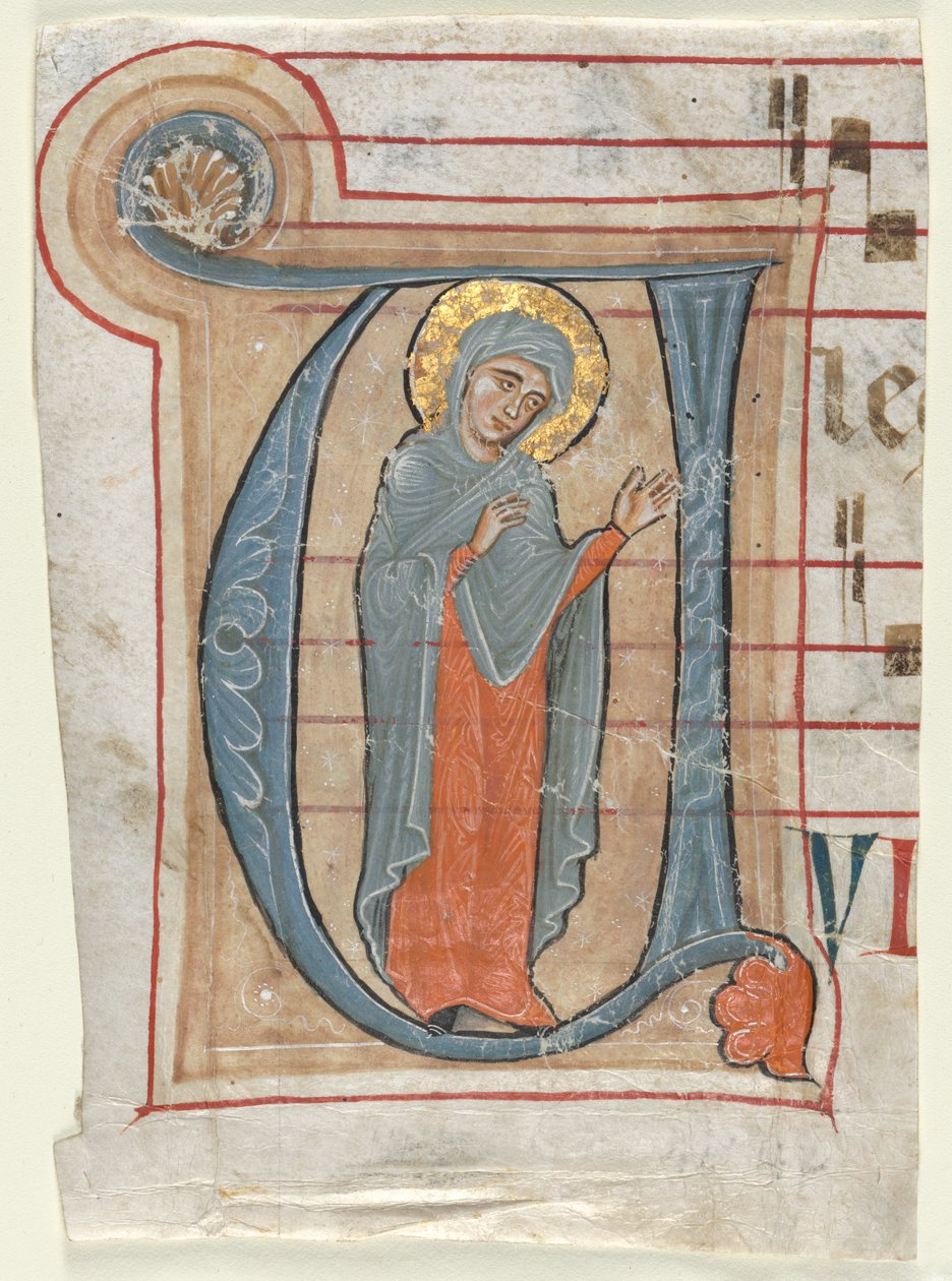 Frammento da un graduale con iniziale istoriata (V): La Vergine Maria da Unknown artist