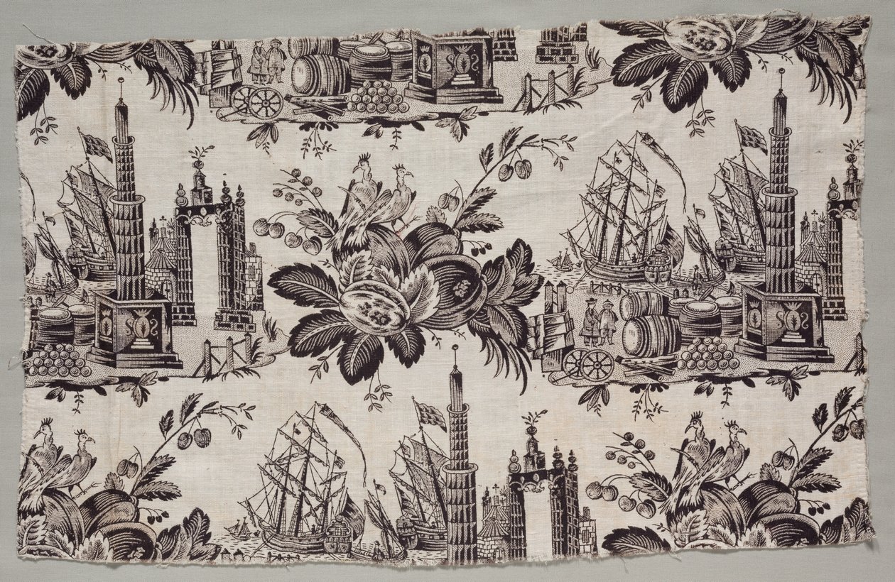 Frammento di cotone stampato in woodblock da Unknown artist