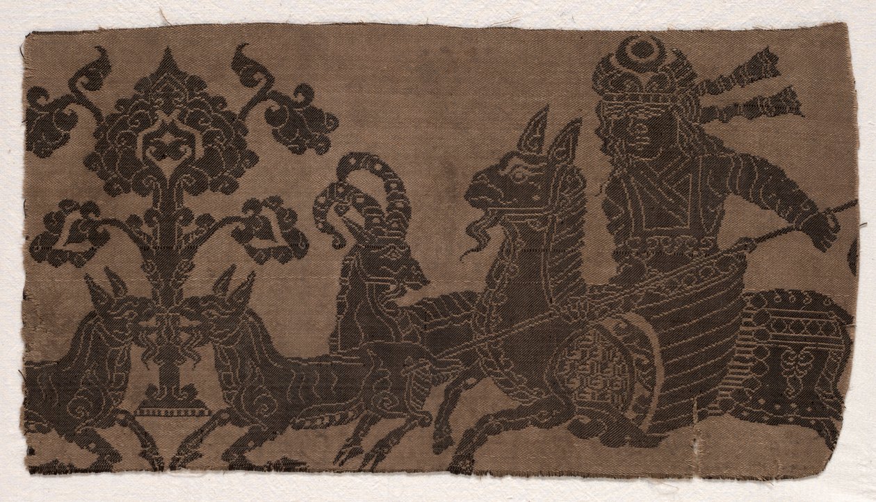 Frammento con cacciatore a cavallo che infilza animali da Unknown artist
